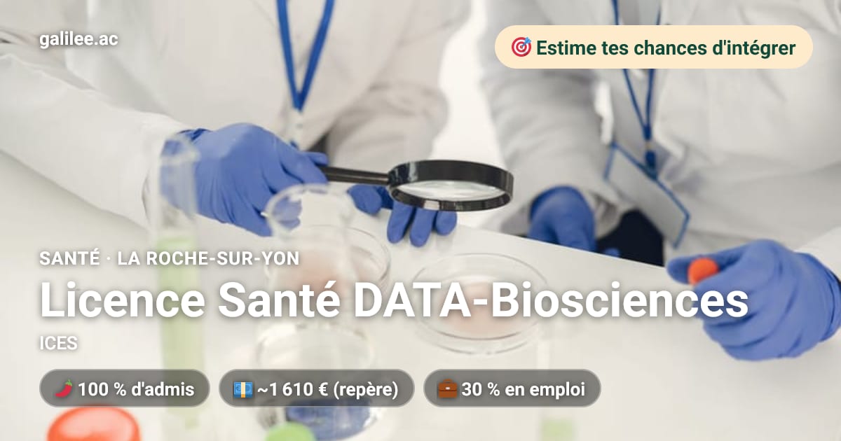 Licence Santé DATA-Biosciences, ICES, La Roche-sur-Yon – estimations ...