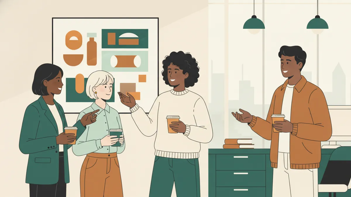 Des étudiants en bachelor marketing travaillent en équipe devant un tableau d'inspiration, autour de photos produits et de nuanciers.