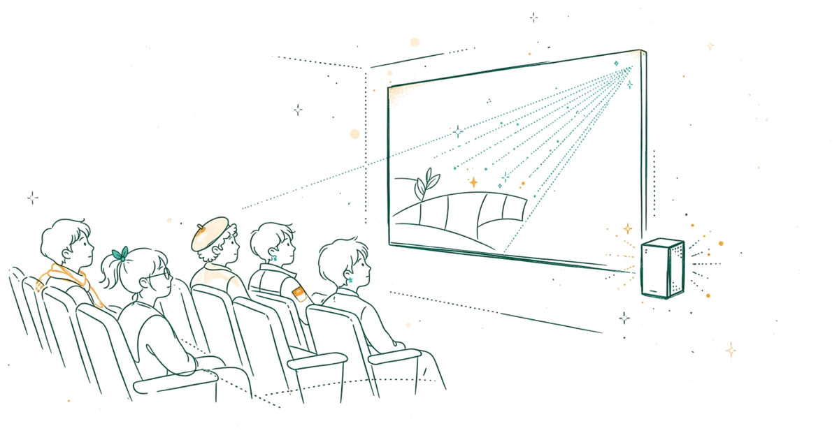 Dessin au trait : projection d’un film étudiant en salle