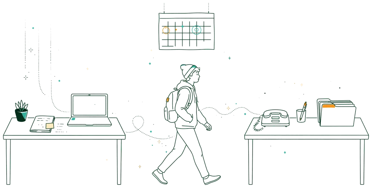 Dessin au trait : rythme partagé entre classe et bureau en entreprise