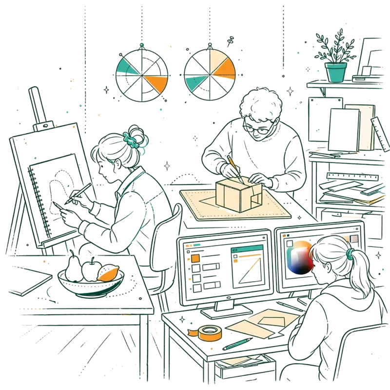 Dessin au trait : atelier de prépa avec dessin et maquette