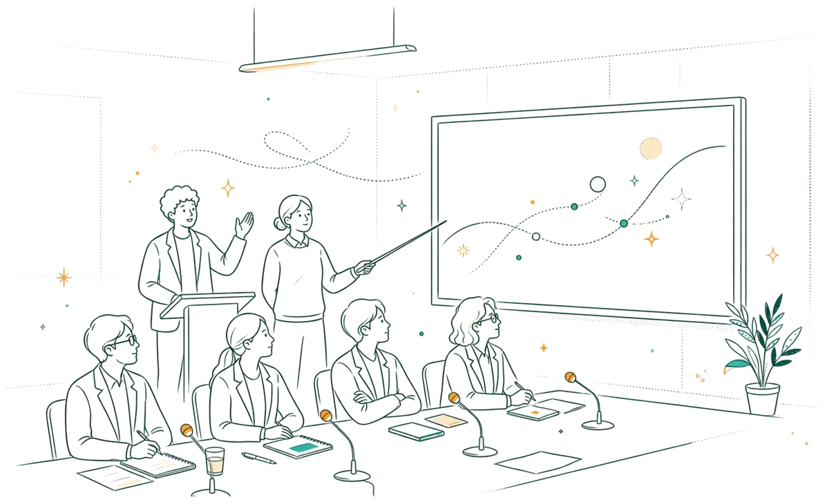 Dessin au trait : présentation étudiante devant professionnels