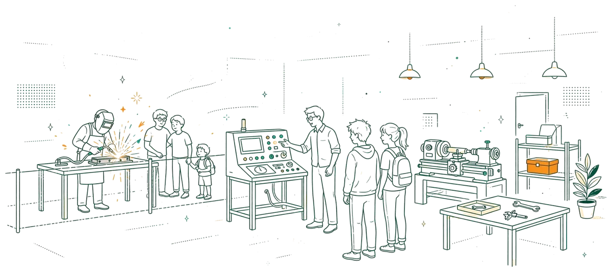 Dessin au trait : démonstration en atelier lors des portes ouvertes