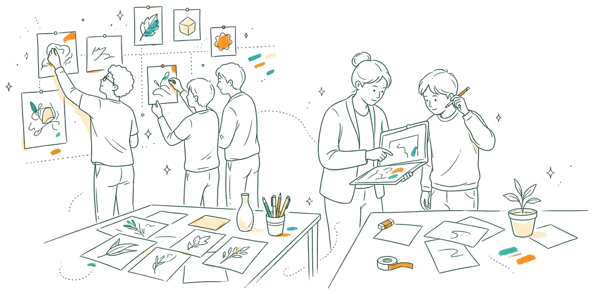 Dessin au trait : accrochage de travaux et revue de portfolio