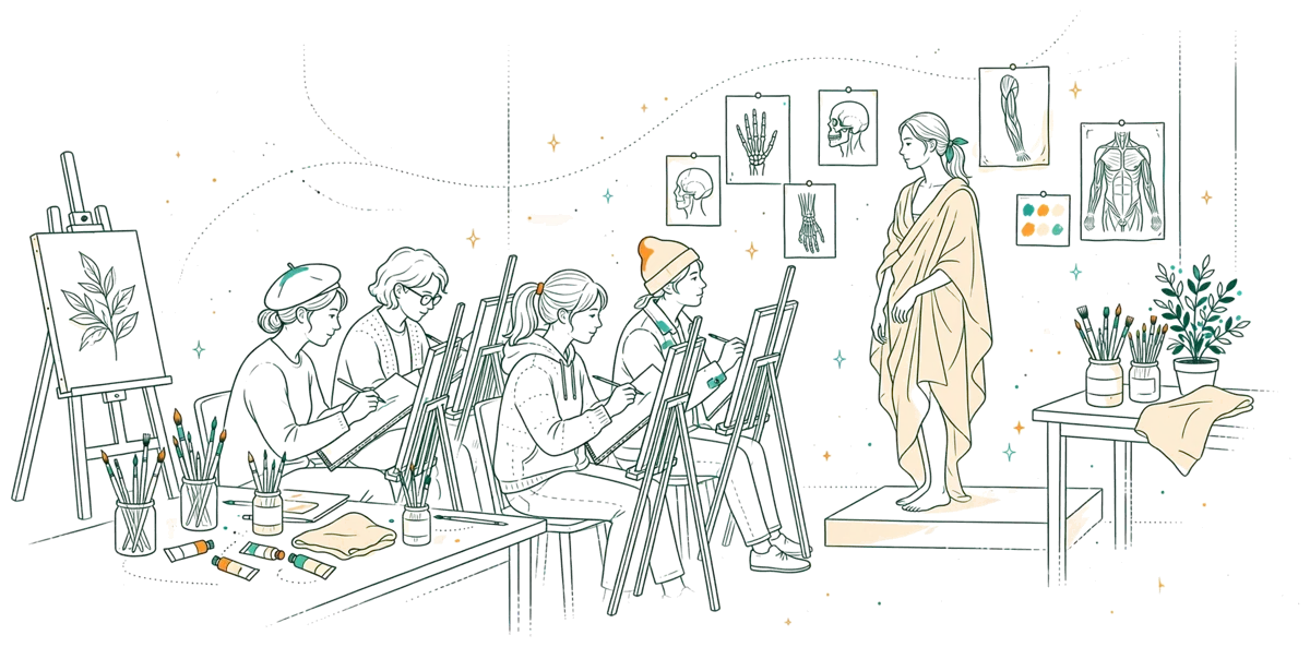 Dessin au trait : atelier de dessin d'observation en prépa artistique
