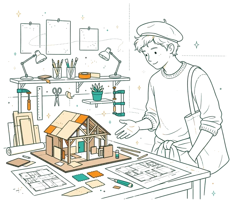 Dessin au trait : Bachelor Architecture et Construction