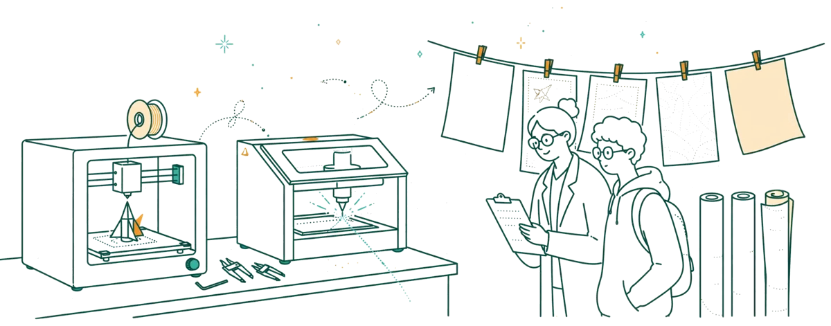 Dessin au trait : atelier fablab avec imprimante 3D