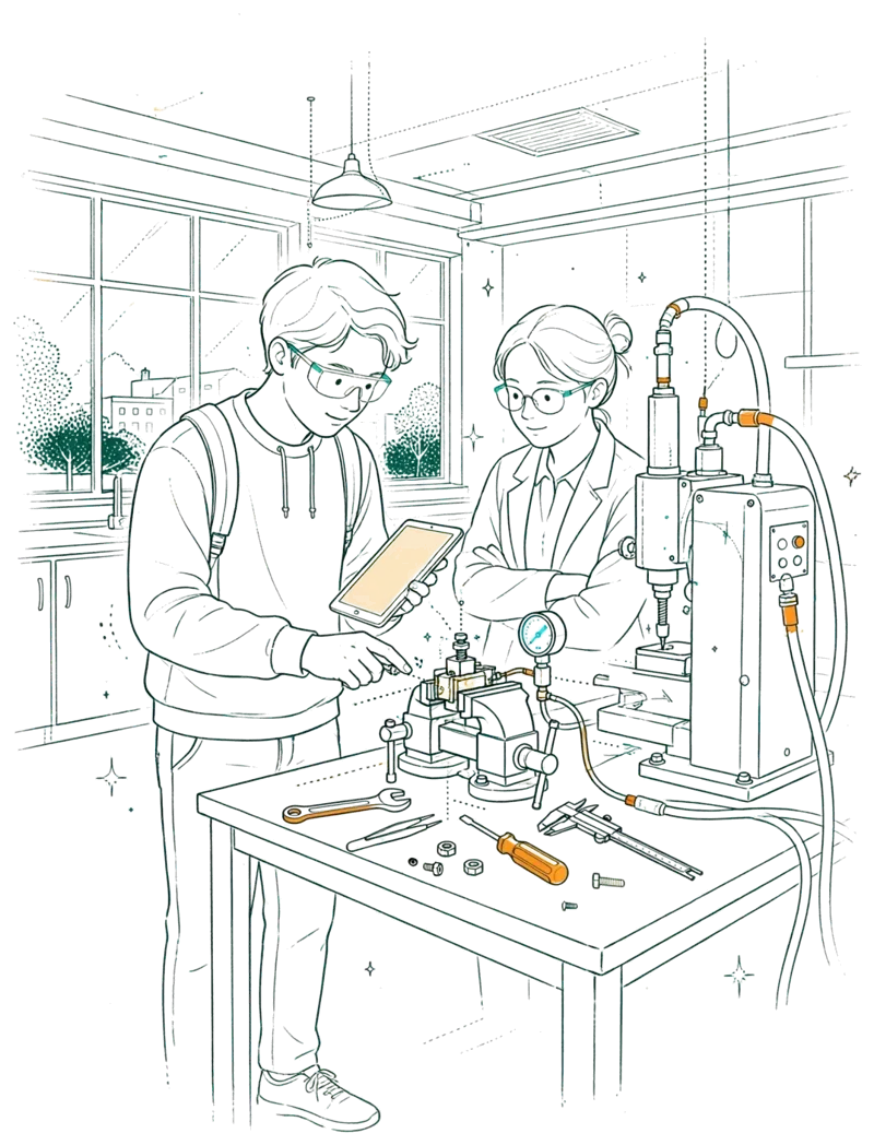 Dessin au trait : Bachelor Technologique Conducteur de travaux