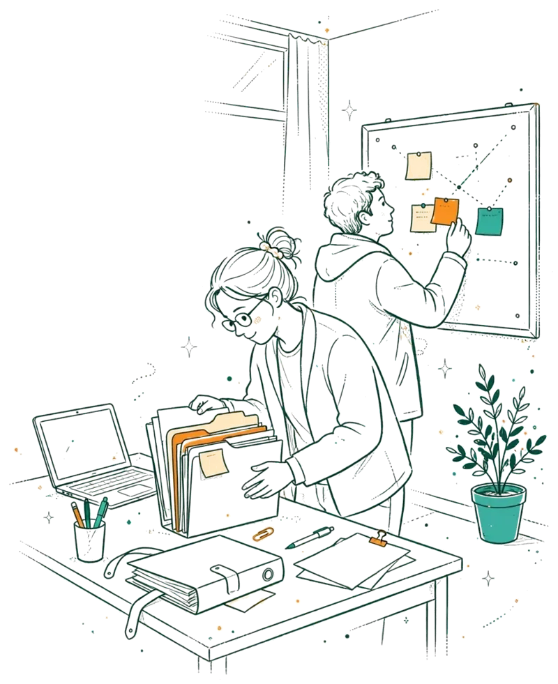 Dessin au trait : Formation d'administrateurs civils