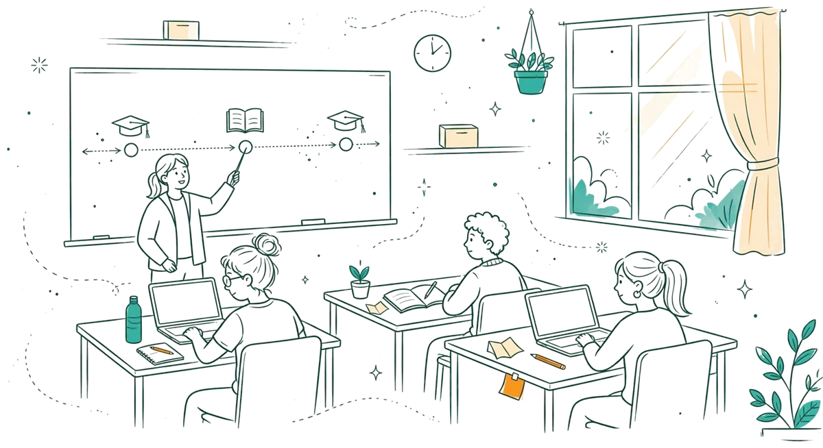Dessin au trait : cours avec parcours du BTS au mastère au tableau