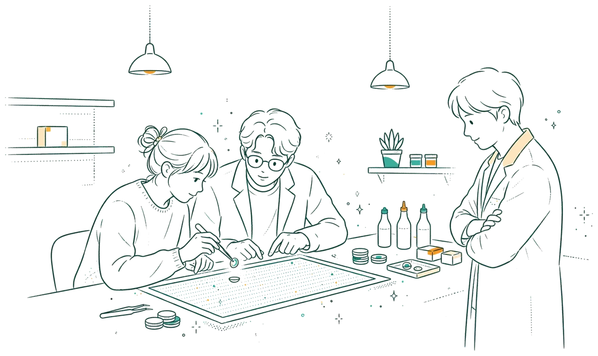 Dessin au trait : travaux pratiques de contactologie entre étudiants