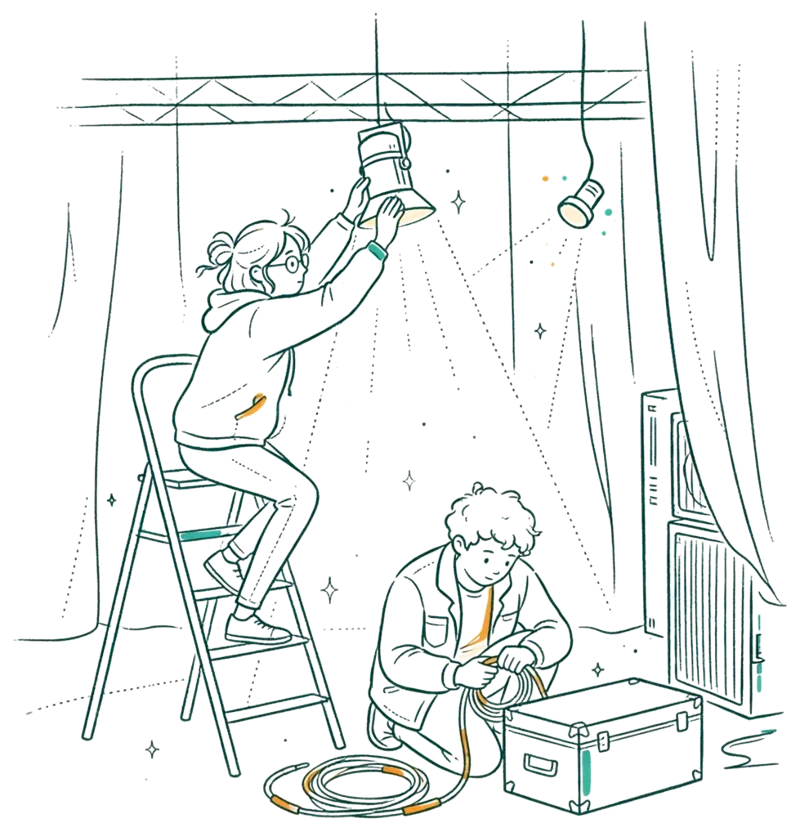 Dessin au trait : Technicien son du spectacle vivant et de l'événementiel (Bac +2)