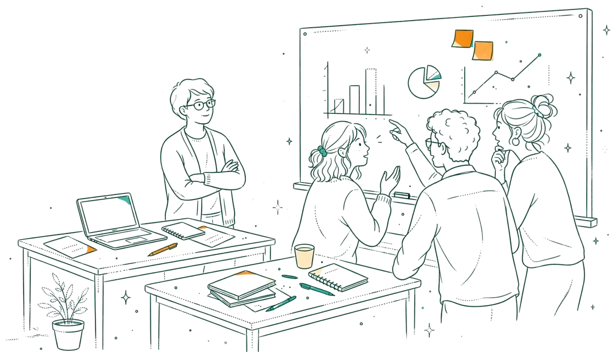 Dessin au trait : cours de management en anglais