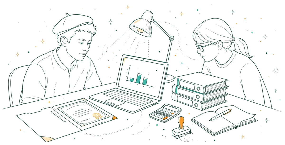 Dessin au trait : dossier de certification et planning projet