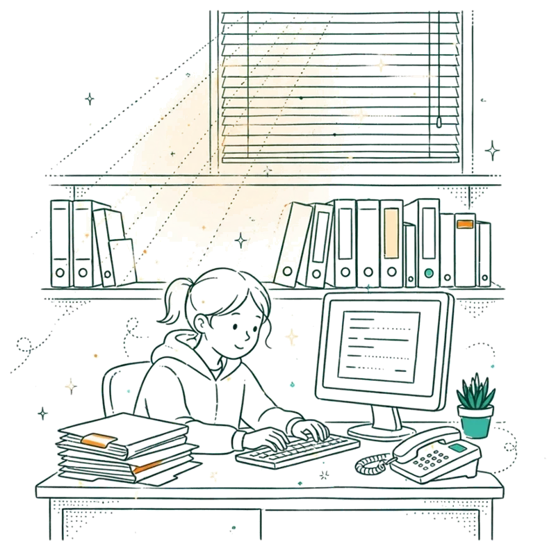 Dessin au trait : Assistant de gestion et d’administration d’entreprise