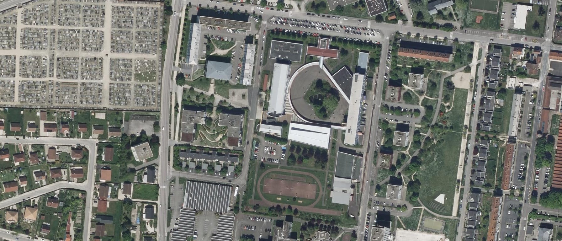 Vue aérienne de Lycée F. Et I. Joliot Curie
