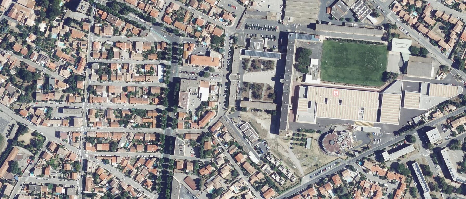 Vue aérienne de Lycée polyvalent Louise Michel