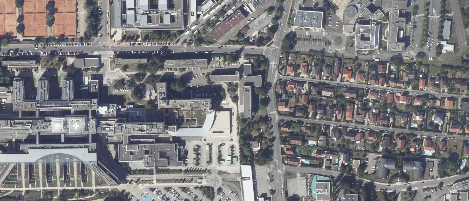 Vue aérienne de IFSI du CHU Dijon