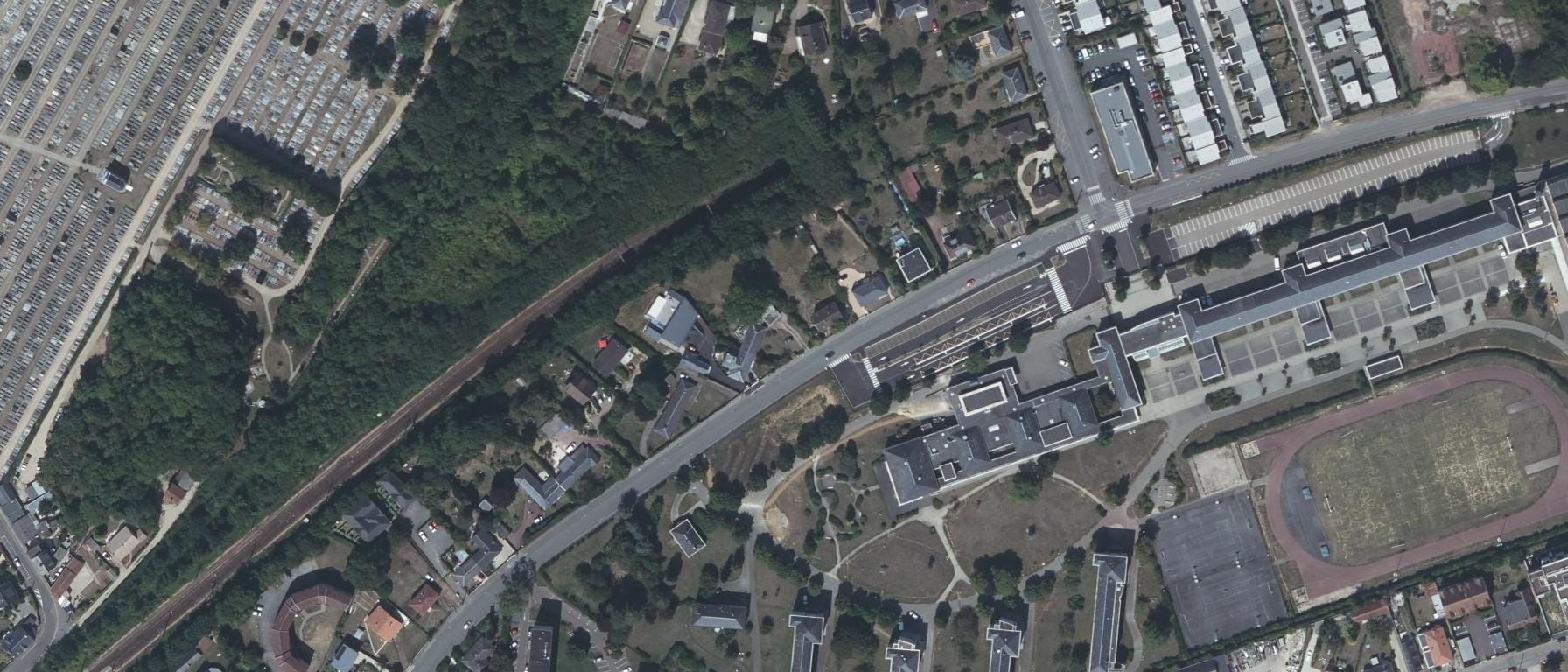 Vue aérienne de Lycée Modeste Leroy