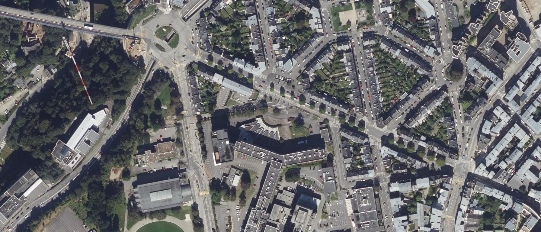 Vue aérienne de Unité de Formation et de Recherche en Médecine Université de Bretagne Occidentale