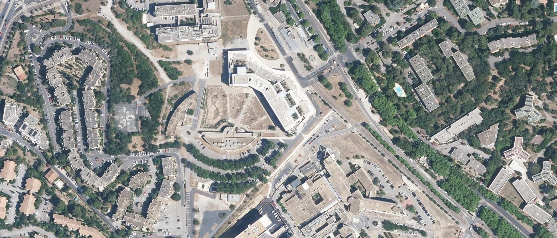 Vue aérienne de Unité de formation et de recherche de médecine Université de Montpellier