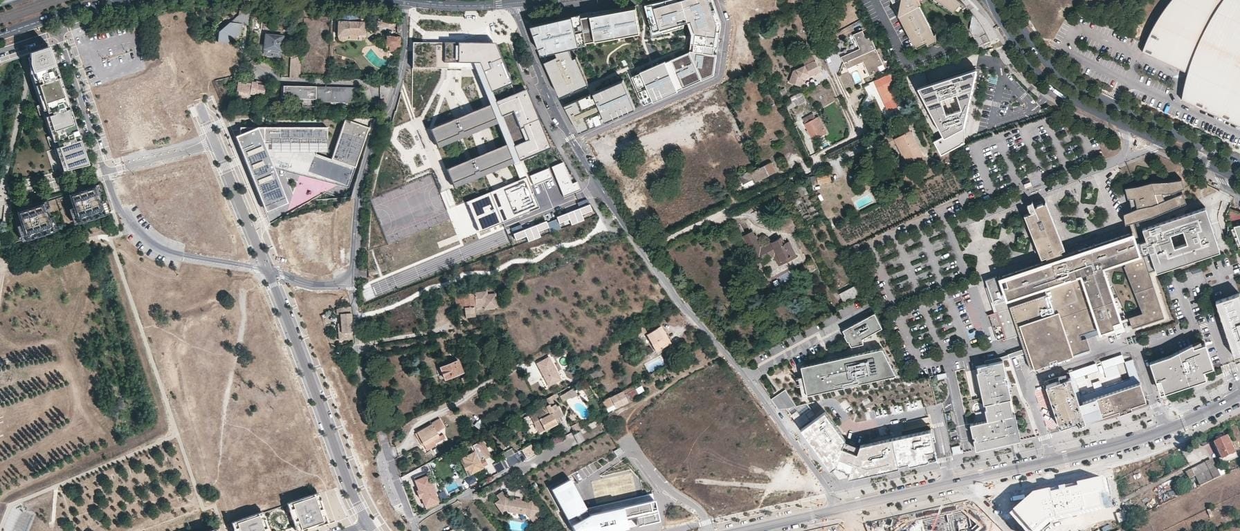 Vue aérienne de EPSI, Ecole privée en sciences informatiques (Montpellier - 34)