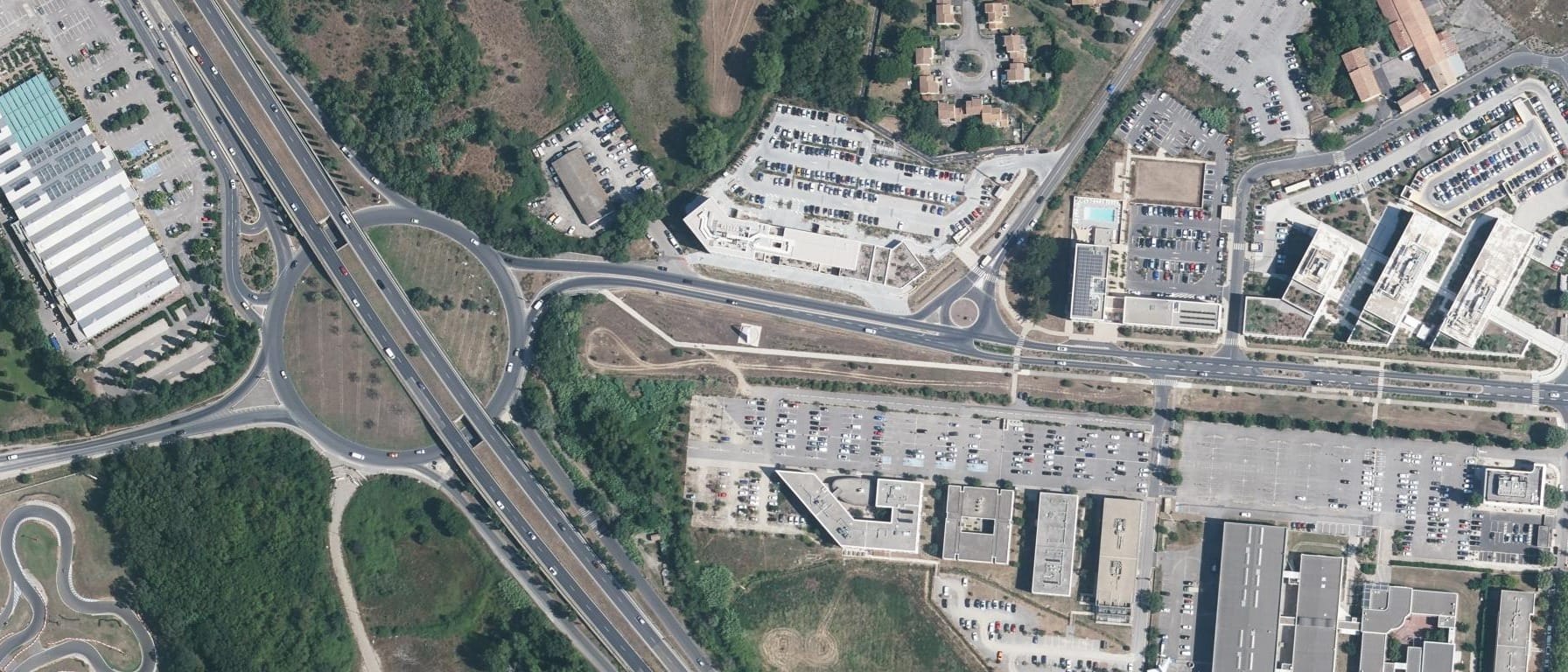 Vue aérienne de CESI Campus de Montpellier (Mauguio)