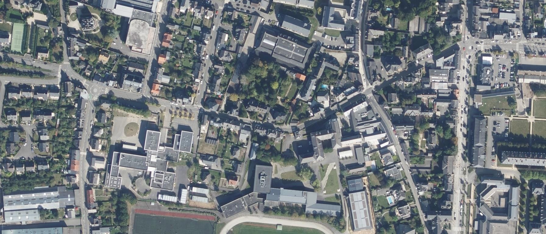 Vue aérienne de Lycée Bertrand D'Argentre