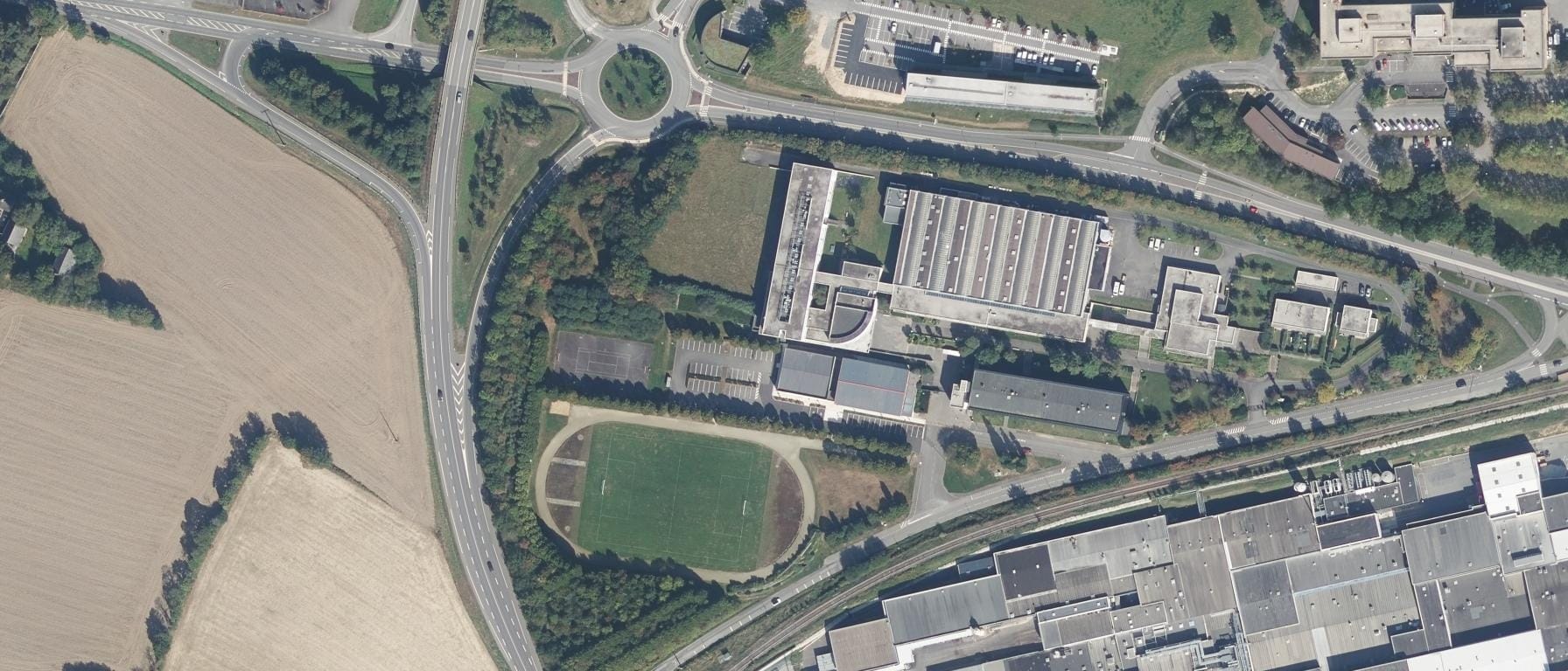 Vue aérienne de Lycée des métiers La Champagne