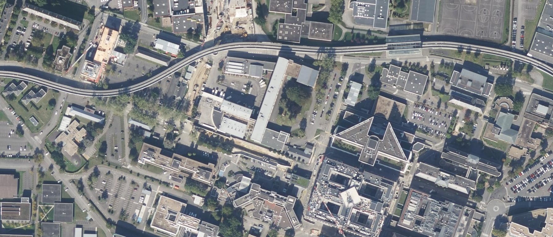 Vue aérienne de Institut de Formation de Manipulateurs d'Electroradiologie du CHU de Rennes (IFMEM)