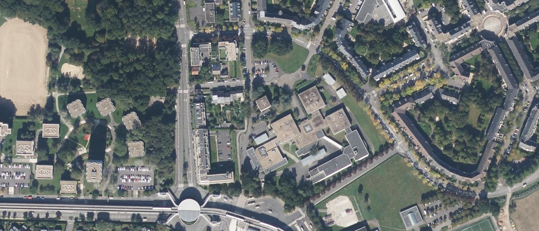 Vue aérienne de Lycée René Descartes