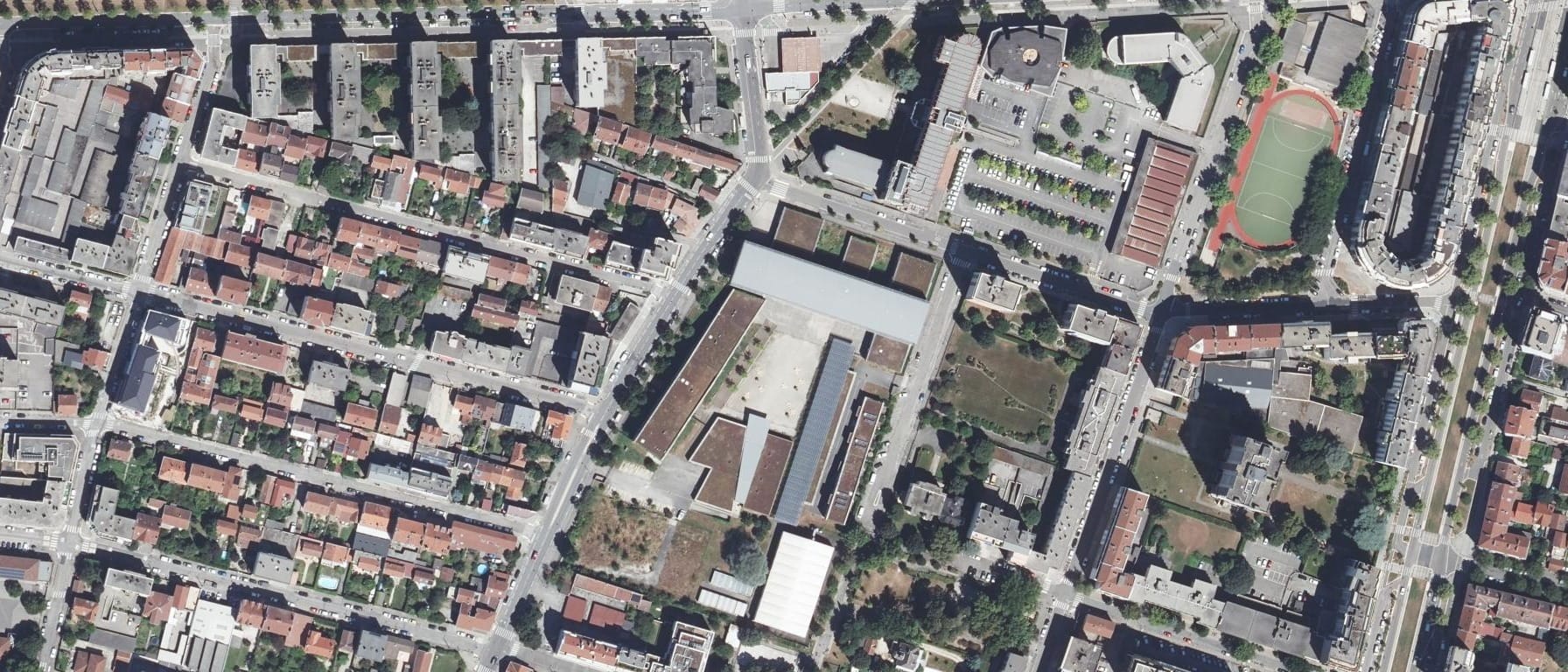 Vue aérienne de Lycée Les Eaux Claires