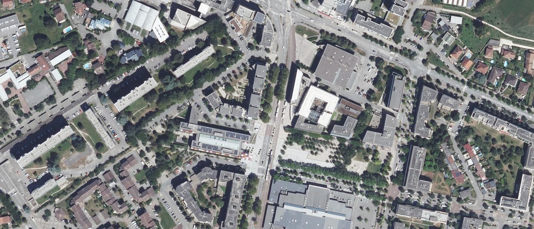 Vue aérienne de Lycée Marie Curie