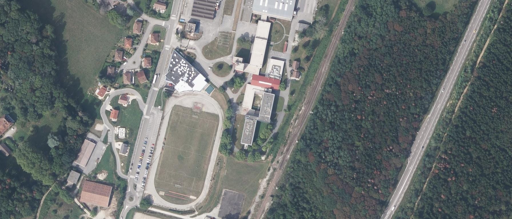 Vue aérienne de Lycée des Métiers du Bois