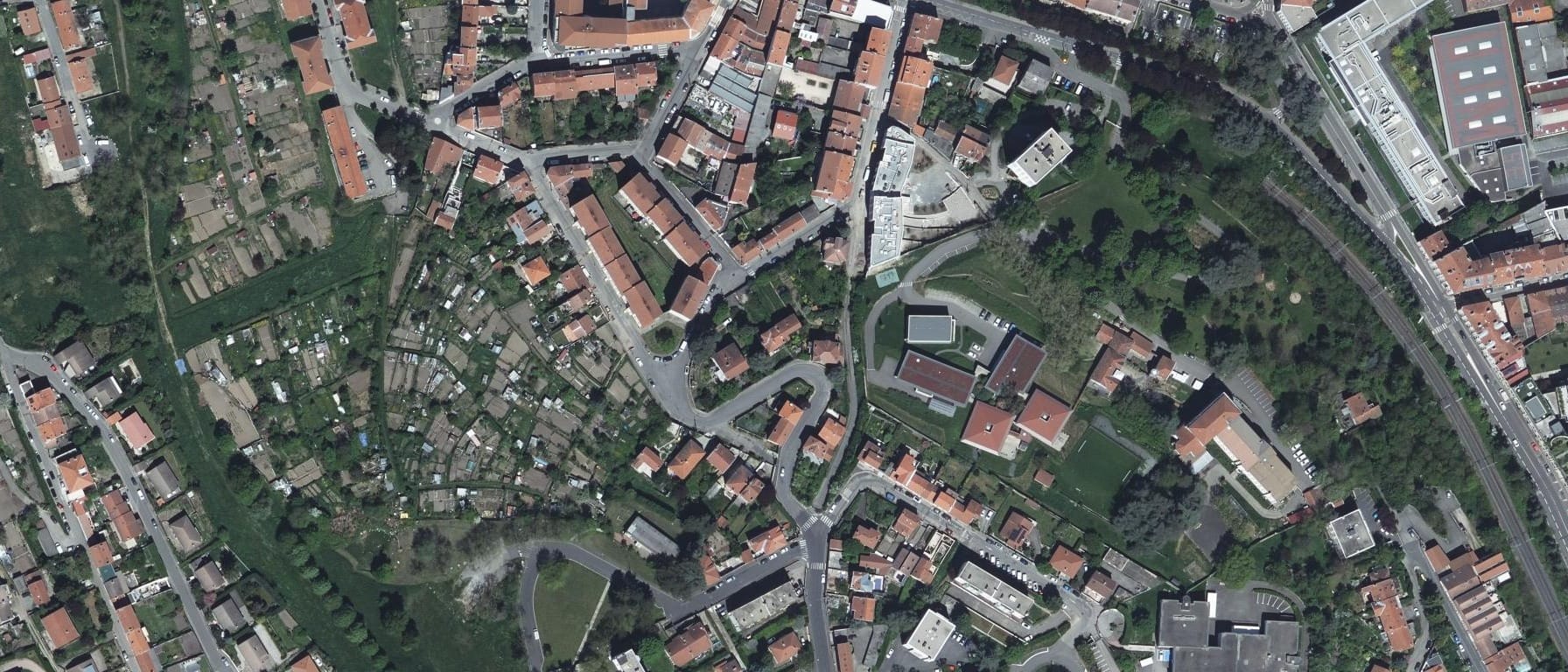 Vue aérienne de IFSI Croix Rouge Française St Etienne