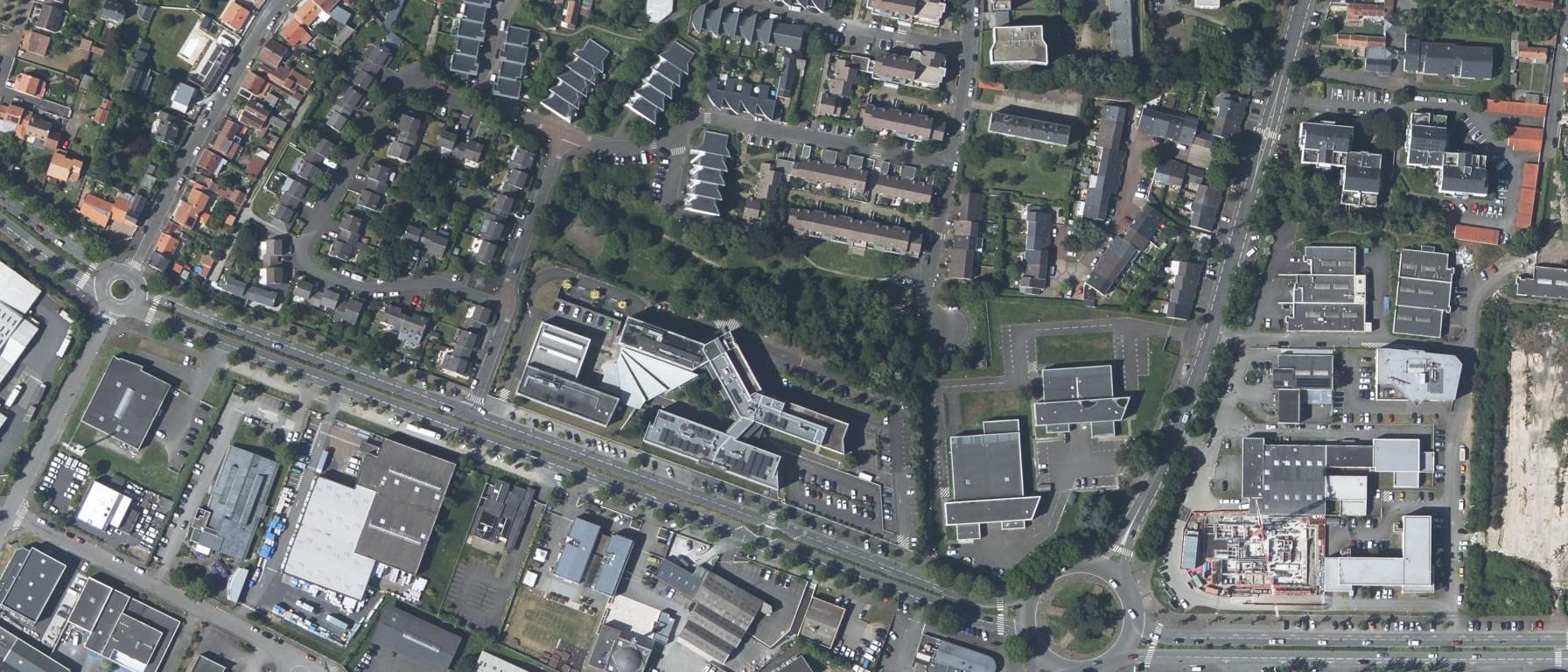 Vue aérienne de Nantes Université - CFA Intelligence Apprentie (IA) Site Nantes