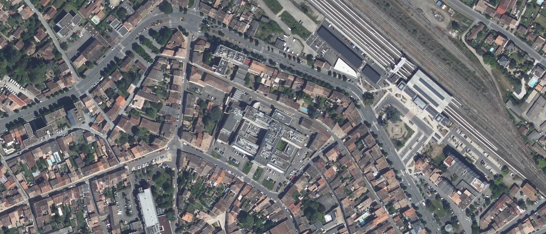 Vue aérienne de IFSI CH Intercomm Marmande Tonneins