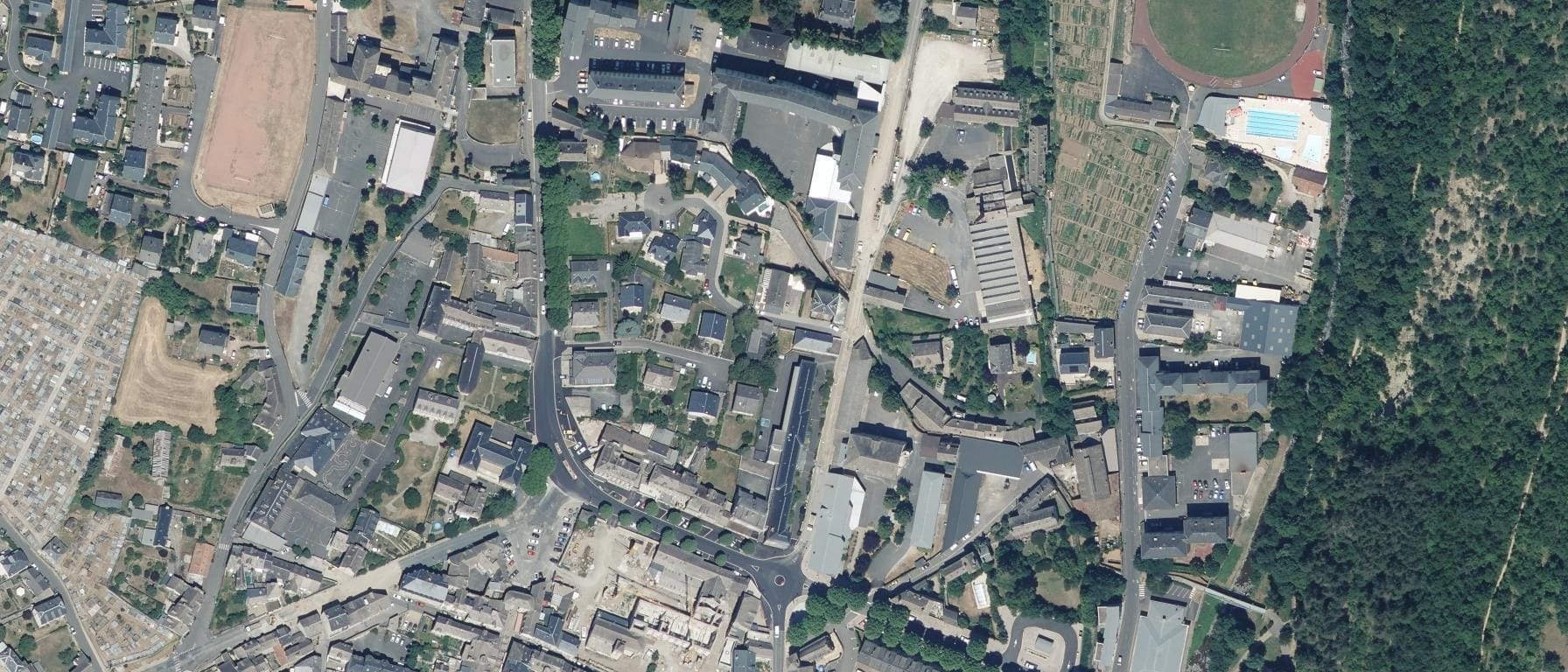 Vue aérienne de CFA DE LA LOZERE Site de Marvejols