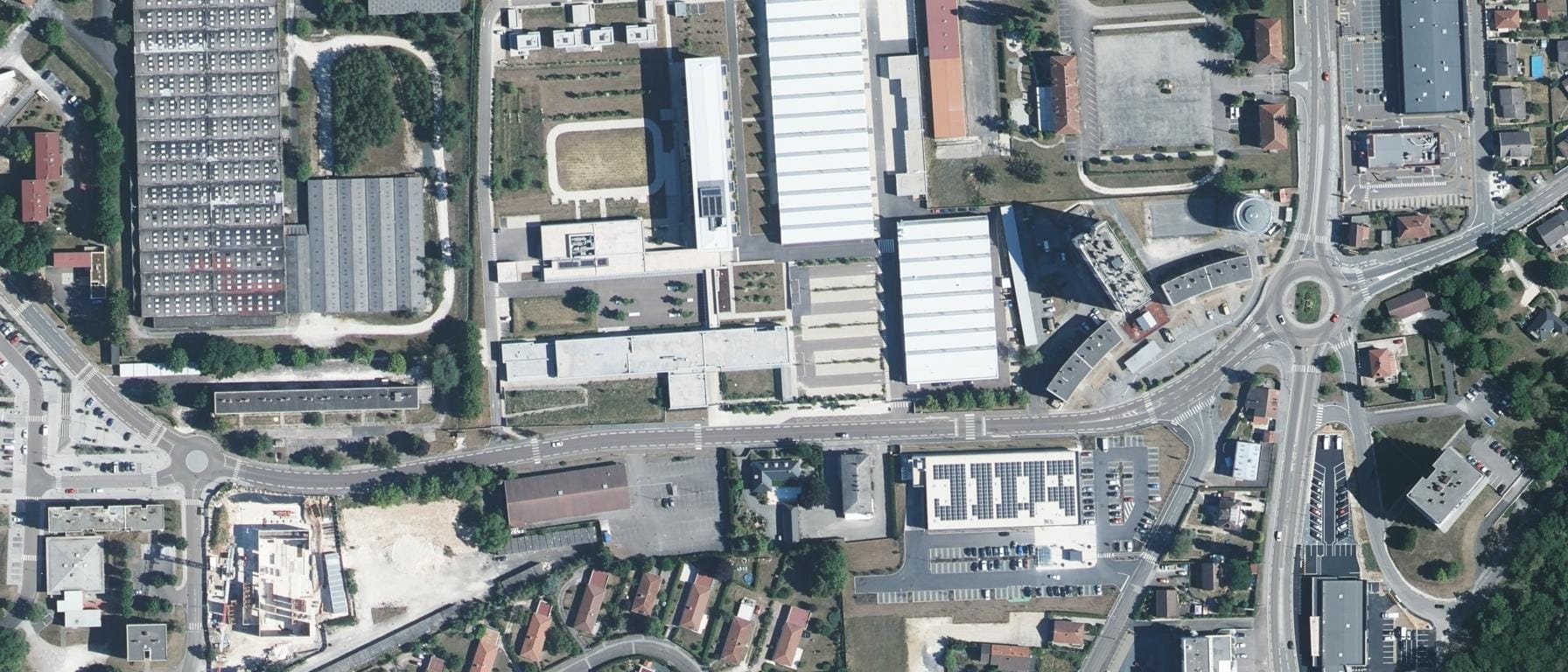 Vue aérienne de Lycée Eugène Decomble avec le CFA de l'académie de Reims (GIP FCIP)