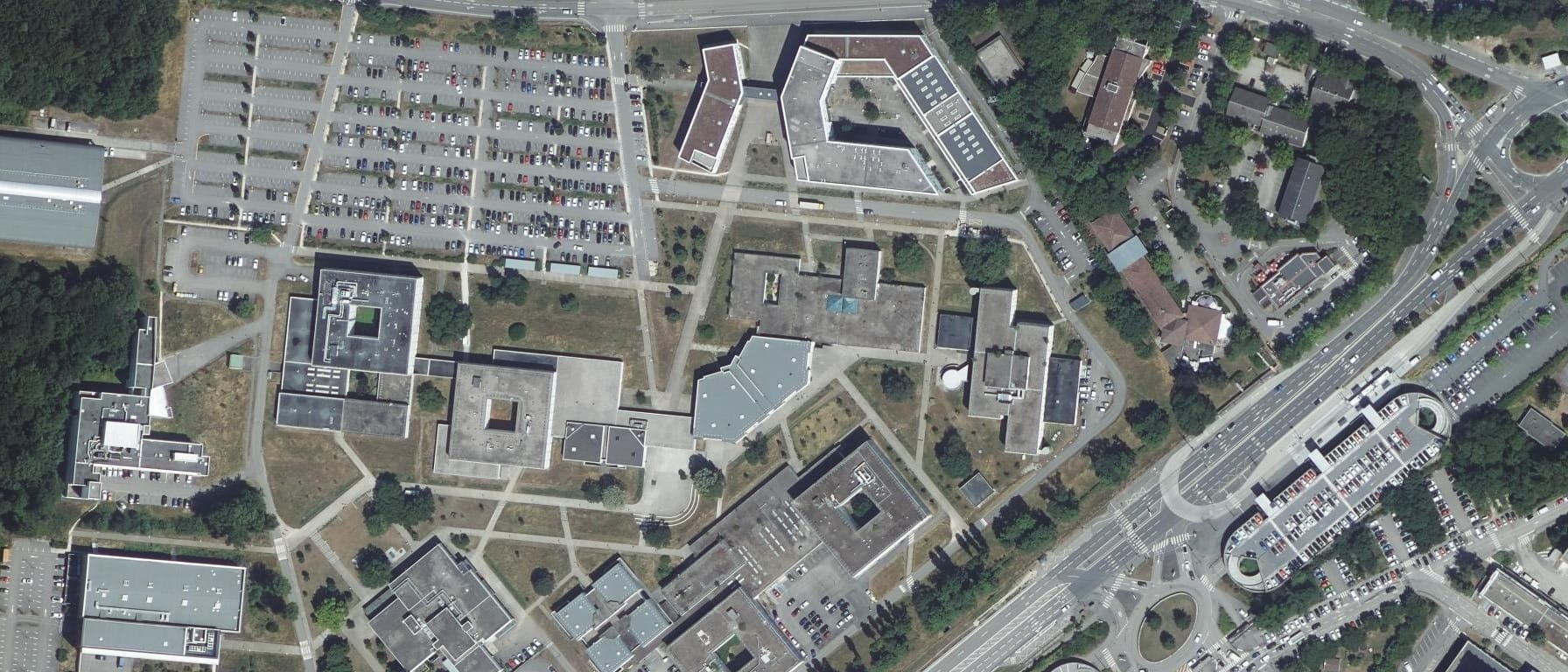 Vue aérienne de Université de Lorraine - Faculté de Médecine, Maïeutique et Métiers de la Santé - site de Nancy (54)
