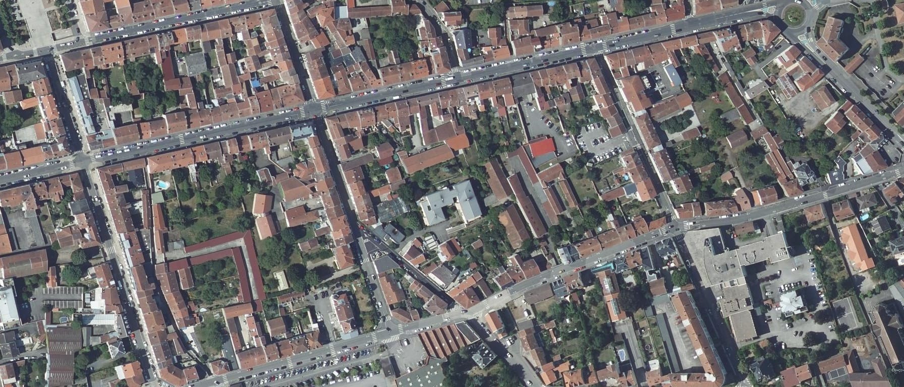 Vue aérienne de IFSI Croix Rouge Française Lunéville - rentrée en septembre (54)