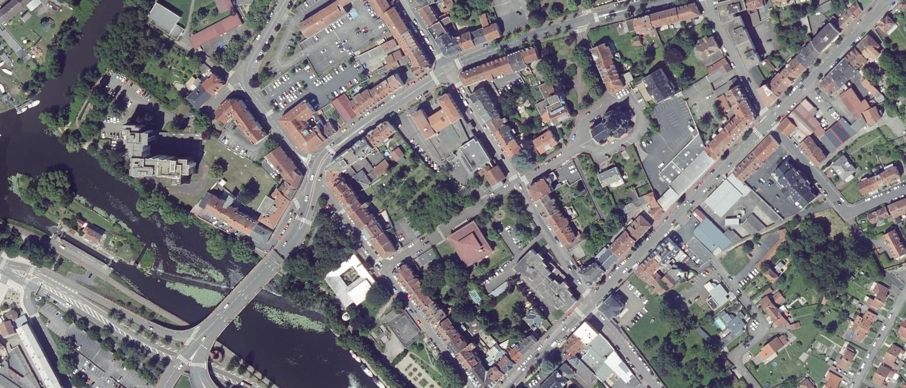 Vue aérienne de Université de Lorraine - Faculté de Droit, Economie et Administration - Site de Sarreguemines (57)