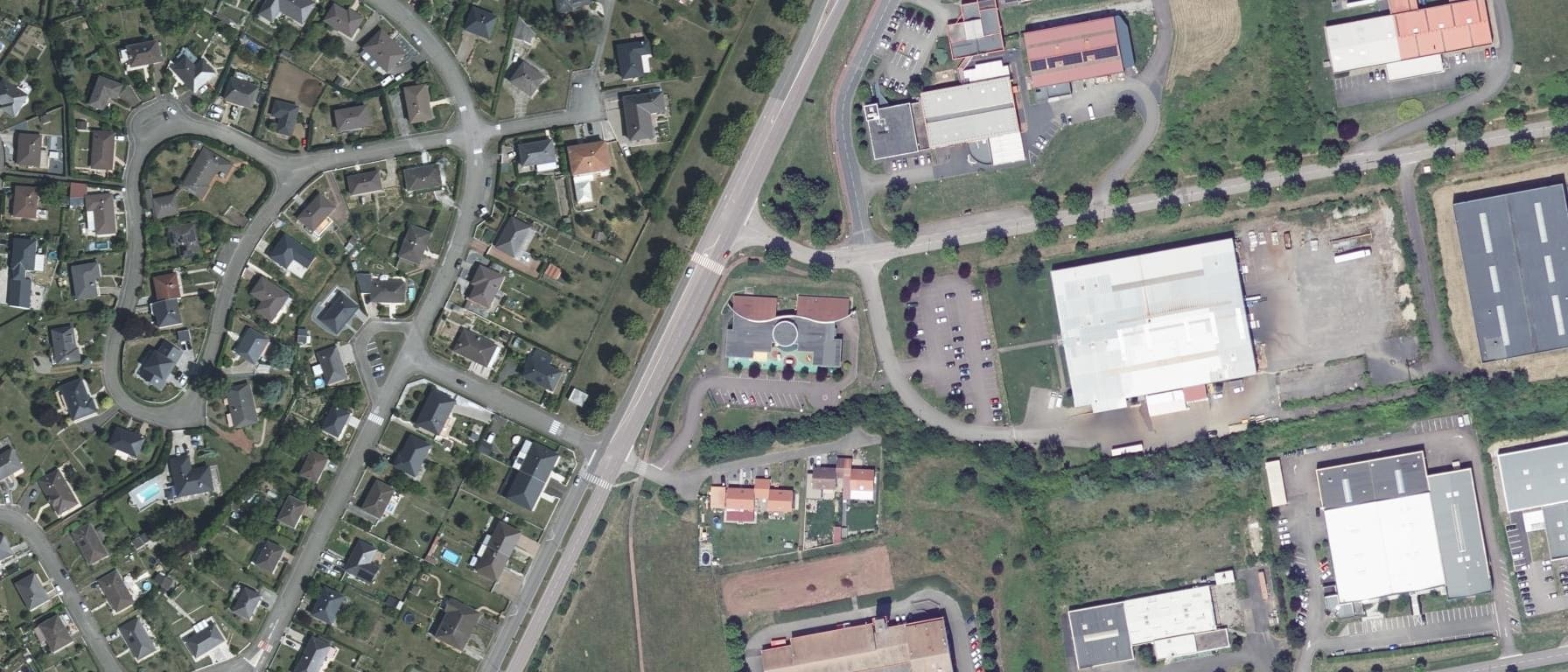 Vue aérienne de Site de formation d'apprentis du Lycée Professionnel Interentreprises de Faulquemont