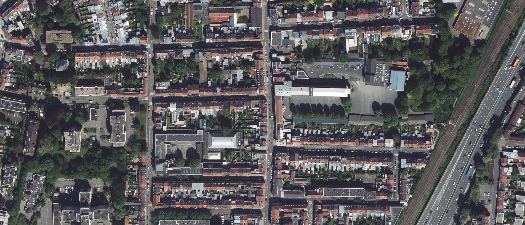 Vue aérienne de Lycée Frédéric OZANAM (Lille - 59)