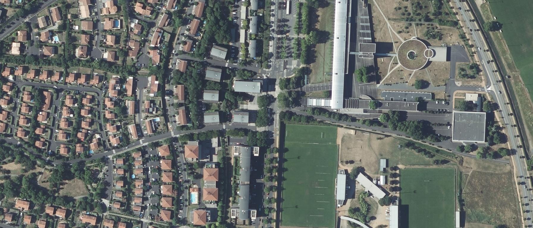 Vue aérienne de Lycée René Descartes