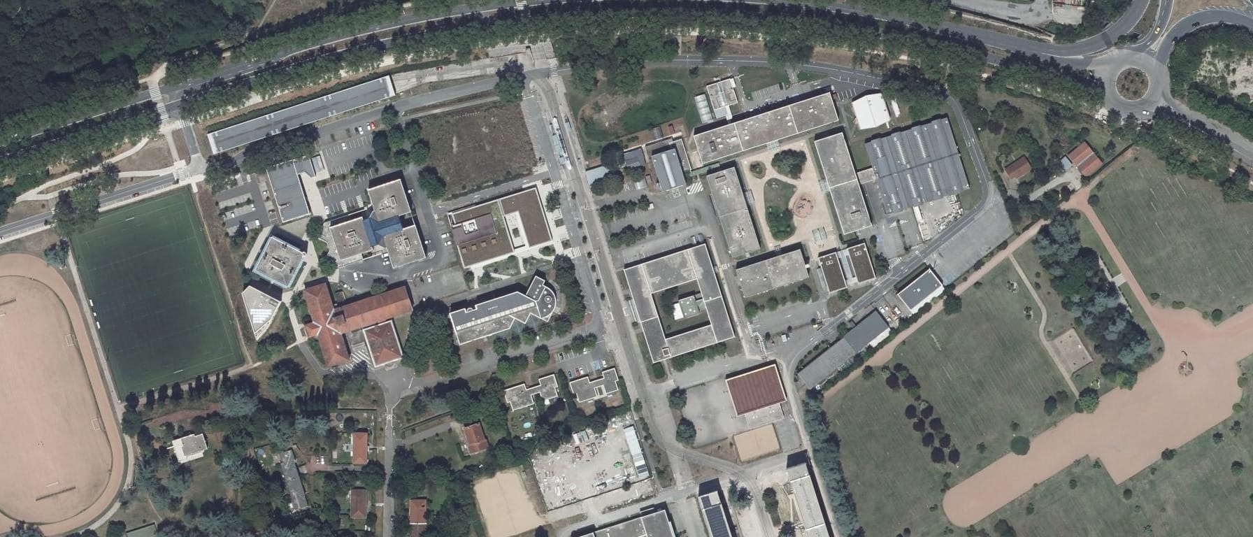 Vue aérienne de IUT Lyon1 Site de Villeurbanne Doua
