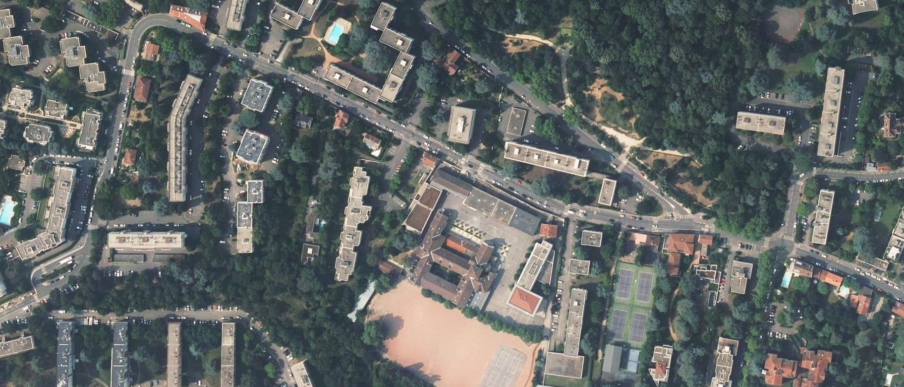 Vue aérienne de Lycée Notre Dame Des Minimes (Lyon 5e Arrondissement - 69)