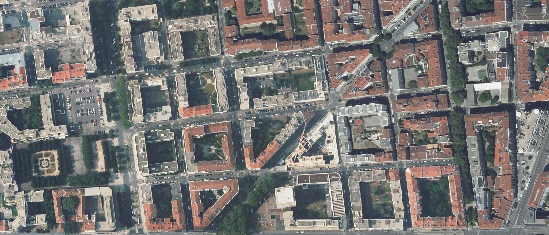 Vue aérienne de Ecole privée Silvya Terrade (Lyon 6e  Arrondissement - 69)