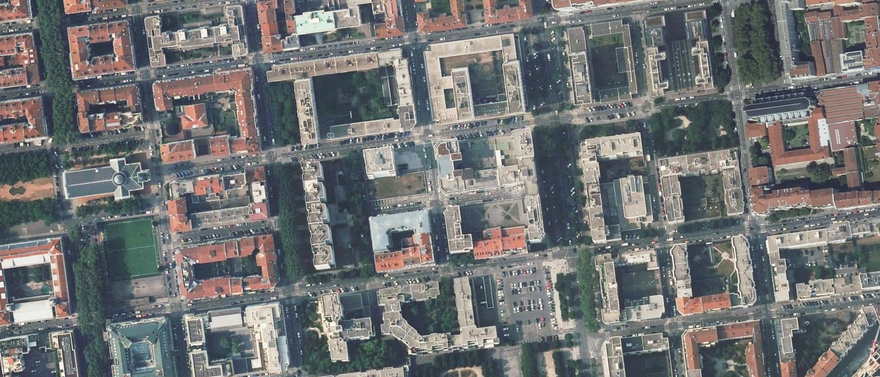 Vue aérienne de CARREL Centre de formation (Lyon 6e  Arrondissement - 69)