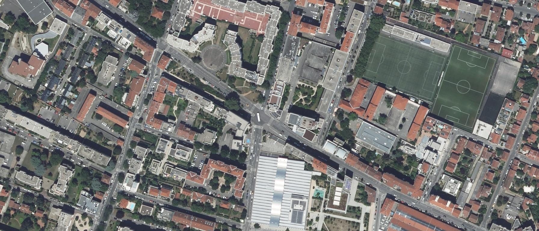 Vue aérienne de IFSI / IRTS Croix Rouge Française Lyon